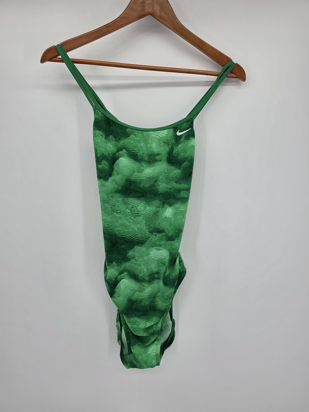 Nike Green Marble Slim-Strap One-Piece Swimsuit